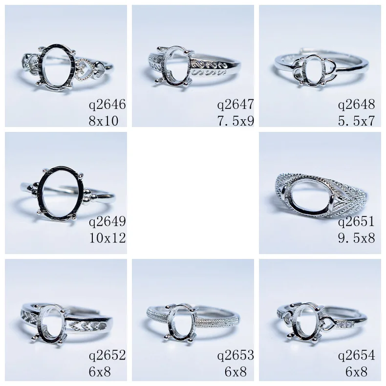 Mix styles silver gold semi-manufactures finished mounting Ring findings mount setting base holder for lady men