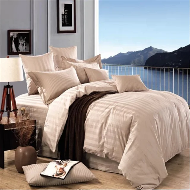 Changyi factory satin stripe fabric hotel bedding fabric 100% cotton fabric for bedding