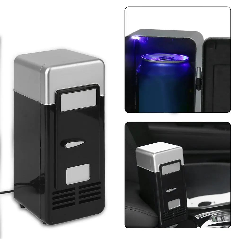 Mini Usb Fridge Cooler Beverage Drink Cans Cooler/warmer Refrigerator For Laptop Pc Computer Black Red