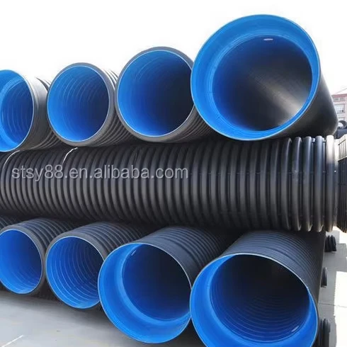Горячая распродажа Полиэтиленовая канализационная труба из полиэтилена HDPE с двумя стенками городское инженерное строительство заглубленный сильфон большого диаметра