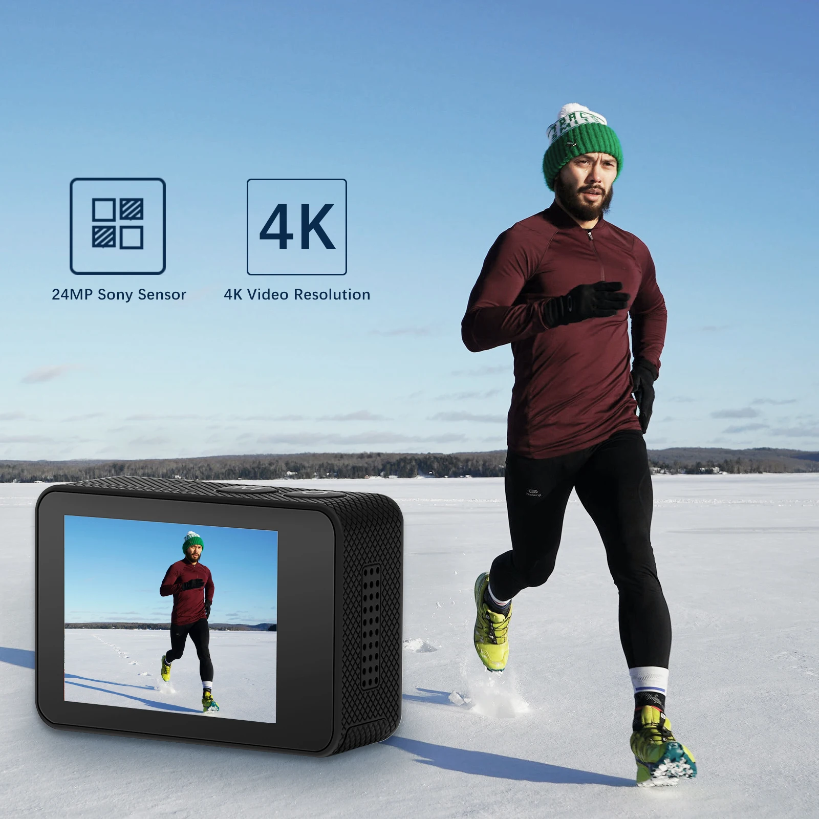 4k профессиональная цифровая спортивная видеокамера для спорта Hd 360 Vlog Youtube Водонепроницаемая шлем