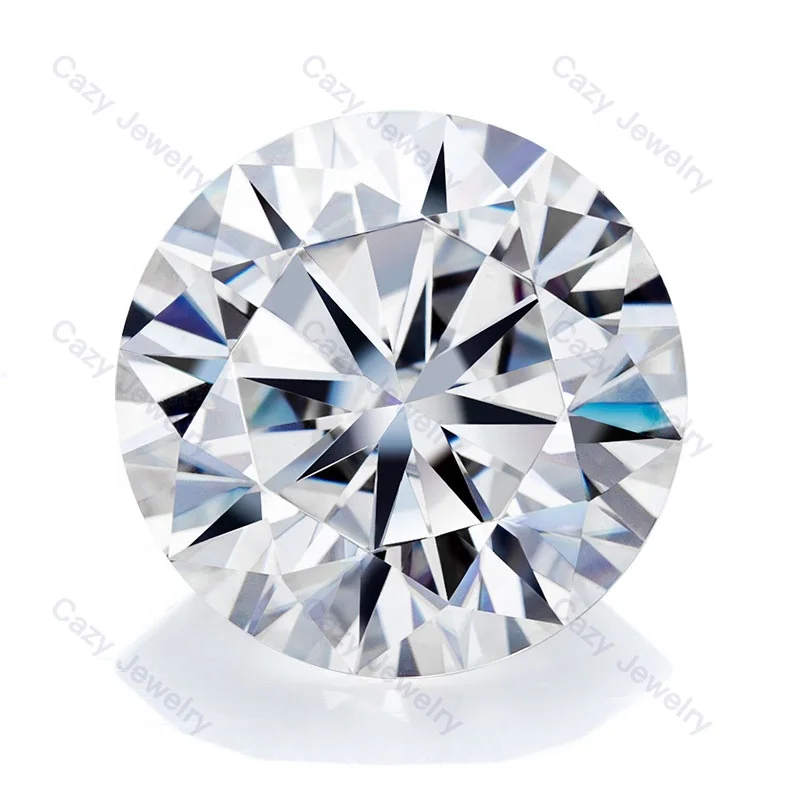 Cazy Factory Price Moissanite Gemstone Round Brilliant 5mm 0.5 Carat Super White D VVS1 Loose Gemstone Loose Diamonds Moissanite