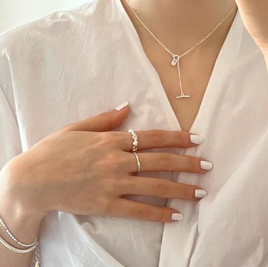 Hot Selling 925 Sterling Silver Geometric Zircon Jewelry Necklace Simple Fashion Niche Rattle Necklace For Women