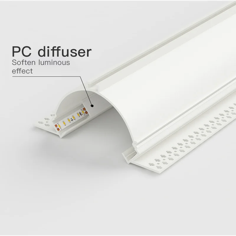 XrzLux 14.4W/m Recessed Aluminum Profile Led Strip Linear Light Dimmable Led Aluminum Wall Light Home Decor Indoor Lighting