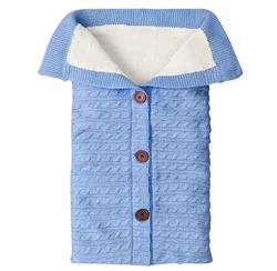 2022 Baby Wrap Swaddle Knit Sleeping Bag Warm Soft Cotton Batting For Crochet Baby Sleeping Bag Baby Wrap Blanket Sleeping Bag