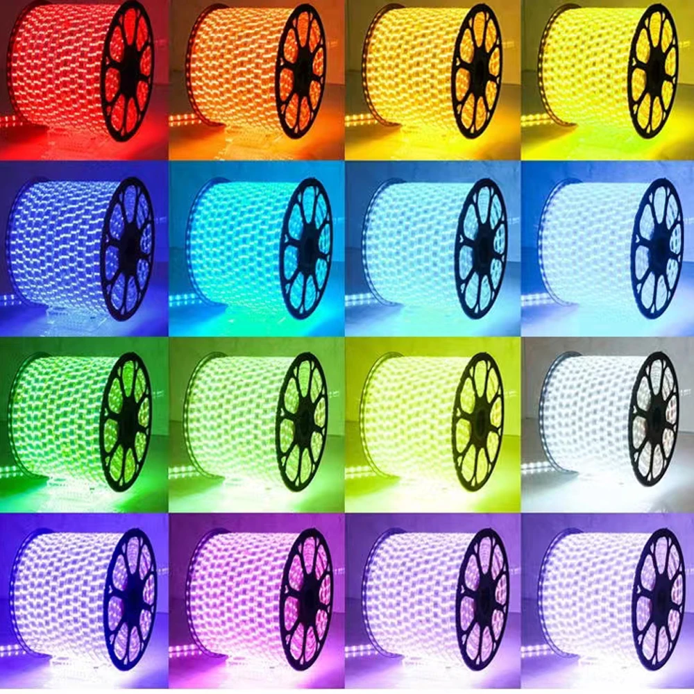 220V 110V Color Changing Strip LED Lights 5050 with Remote Control Waterproof RGB Luces LED for Room Home Party Bedroom