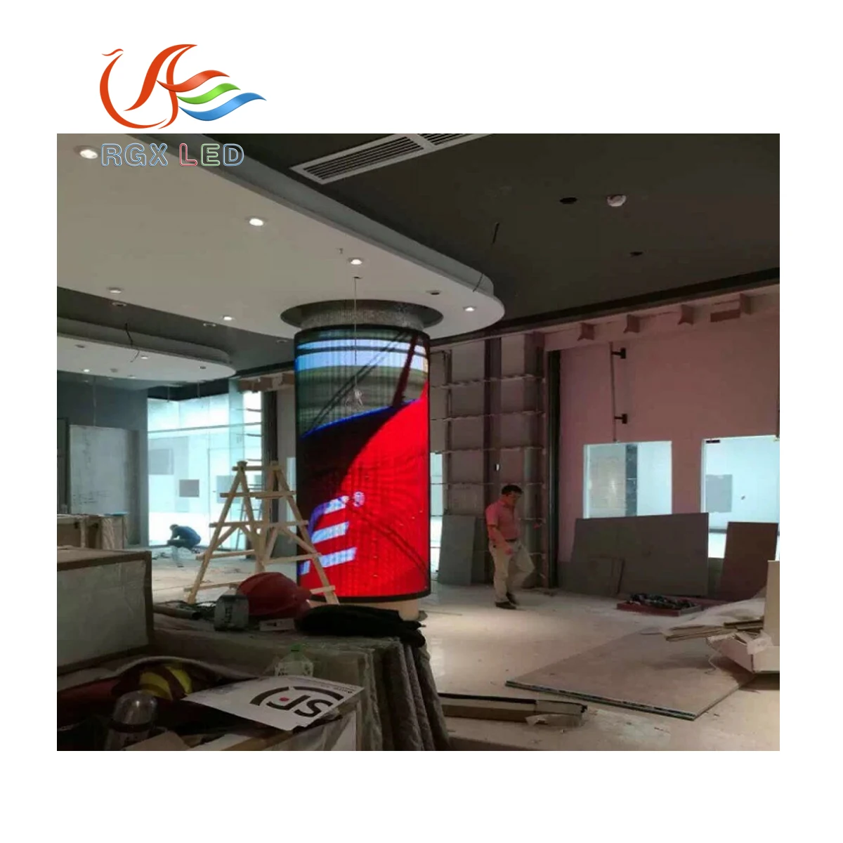 RGX 360 degree curve round Indoor P4 Cylinder Column led display circular screen