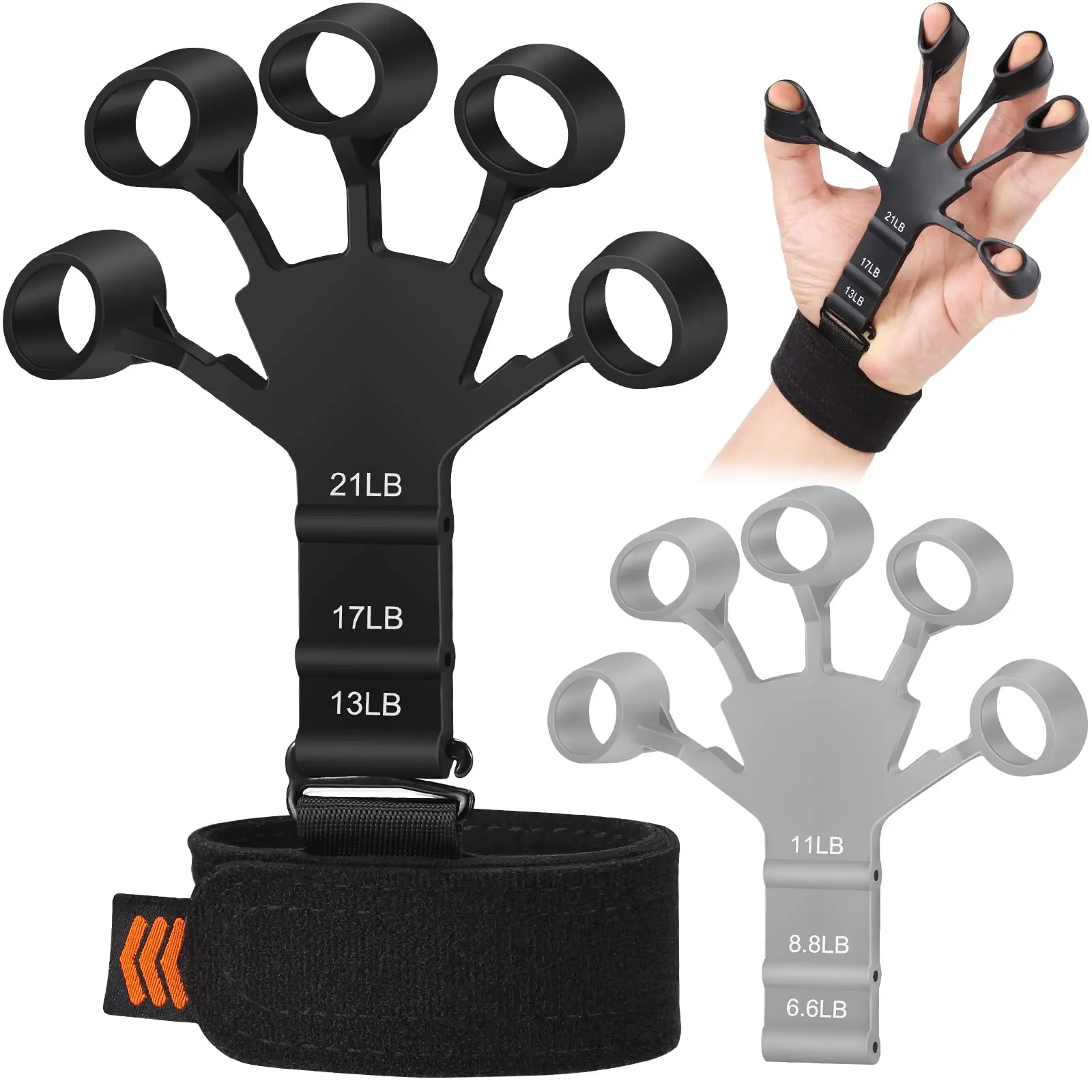 New Adjustable Silicone Finger Exerciser Five Finger Strength Trainer Finger Rehabilitation Device