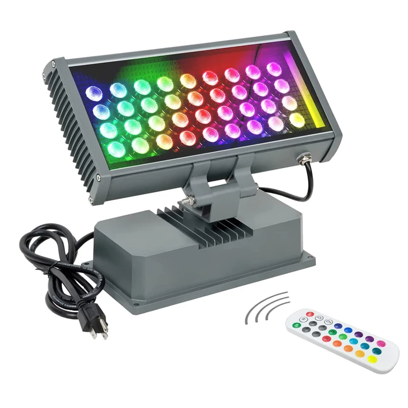 Уличный садовый 144 Вт архитектурный прожектор RGB меняющий Цвет Светодиодный с дистанционным управлением водонепроницаемый настенный светильник