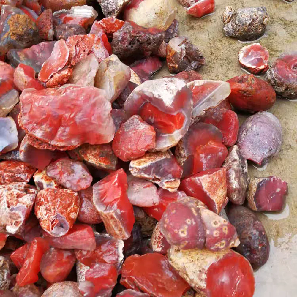 Nature carnelian raw crystal stone wholesale high quality rough red agate stone