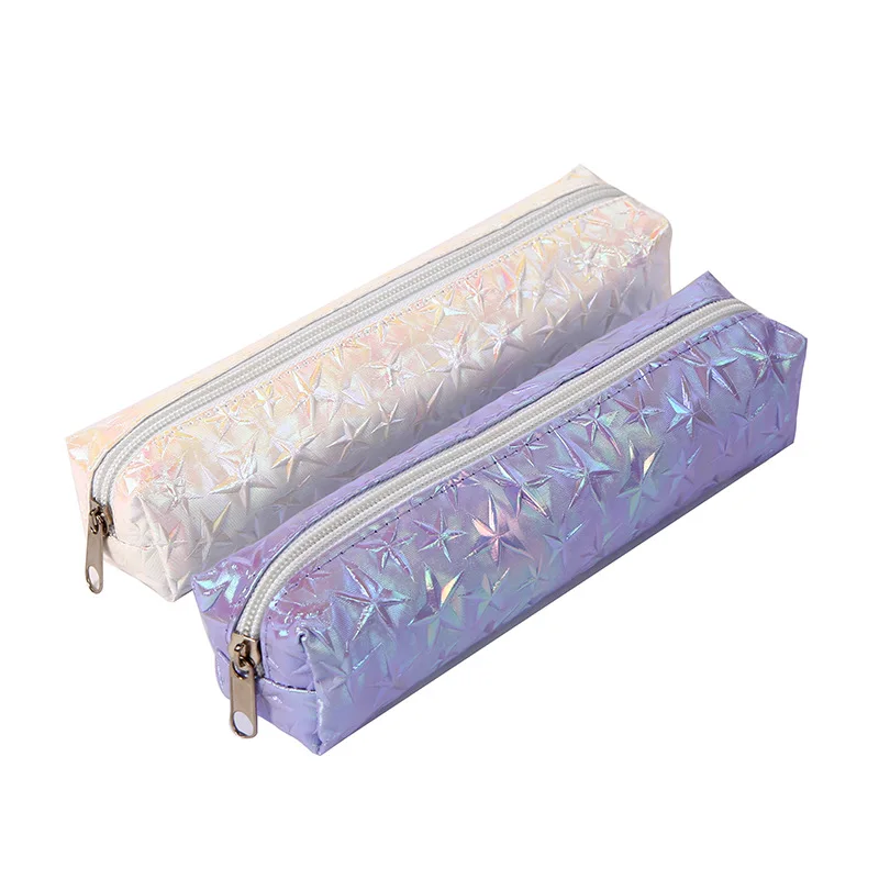 Amazon new hot fashion Fancy laser pencil bag wholesale retail school stationery student pencil case