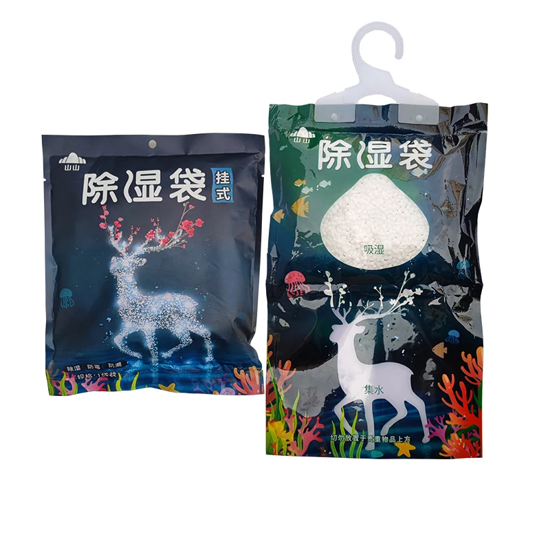 Household Disposable Hanging Air Dehumidifier Moisture Absorber Bag for Wardrobe Cabinet without Fragrance