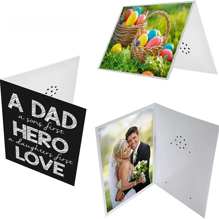 Factory customized folded voice recording greeting card Christmas sound recordable card speaking invitation card