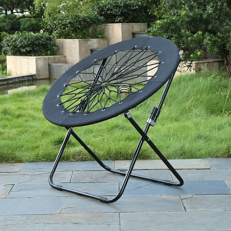 Durable Outdoor Camping Leisure Sports Moon Chair Event Folding Round Bungee Chair High Elastic Cord Camp Chairs