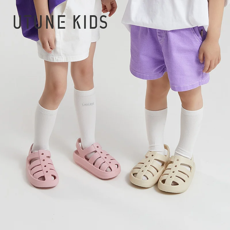 UTUNE Summer Kids Clogs Toddler Sandals Boys Girls Slipper Summer Kids Lightweight Children Sandals Non-Slip Garden Shoes