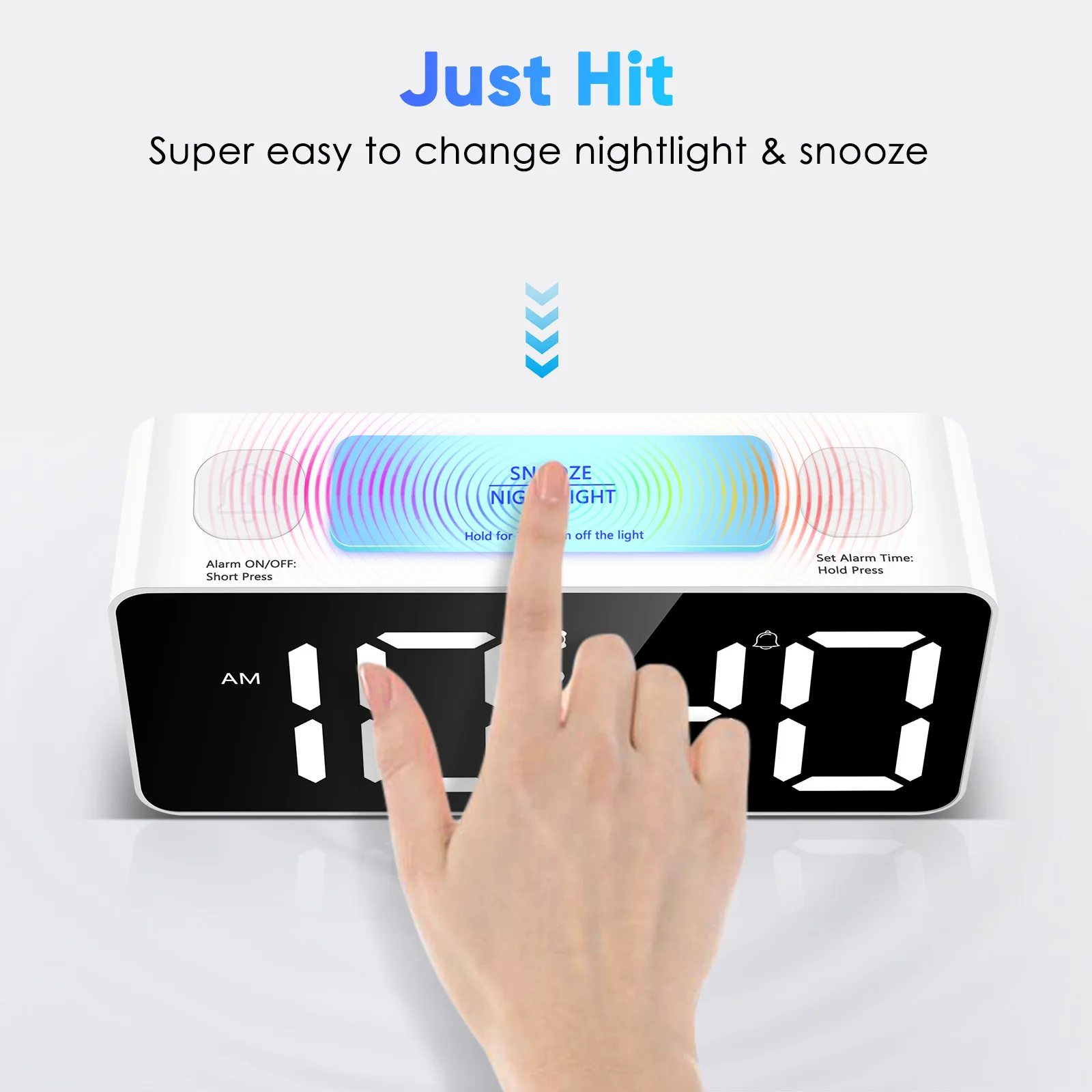 Hot Selling LED Digital Table Alarm Clocks With Buzzer & Shaker USB Output RGB Numerals Adjustable Clock For Bedside