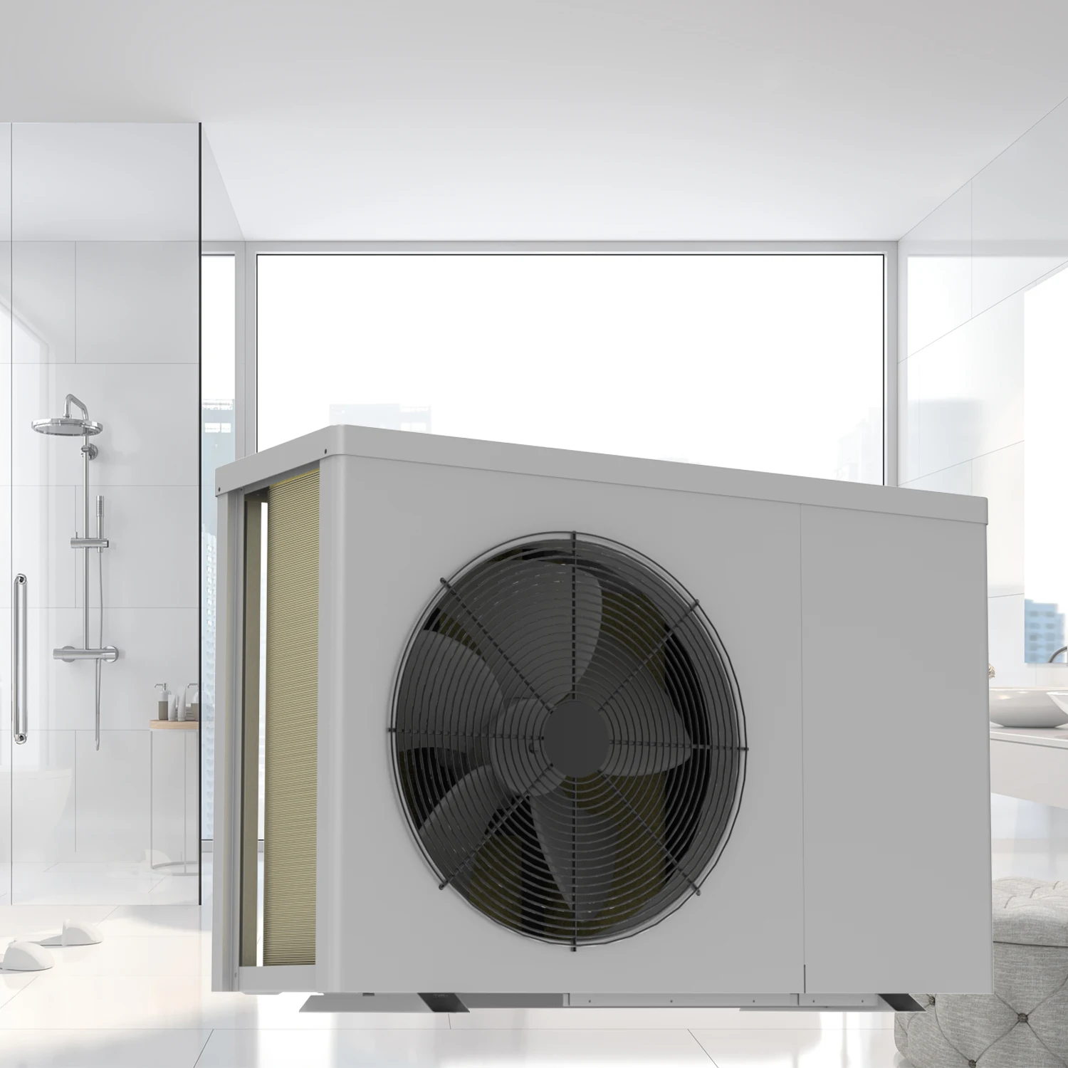 Refrigerant Gas Circle the tank to Heat Water Outdoor and Indoor Split Design air to Water Split Hot Water Heat Pump
