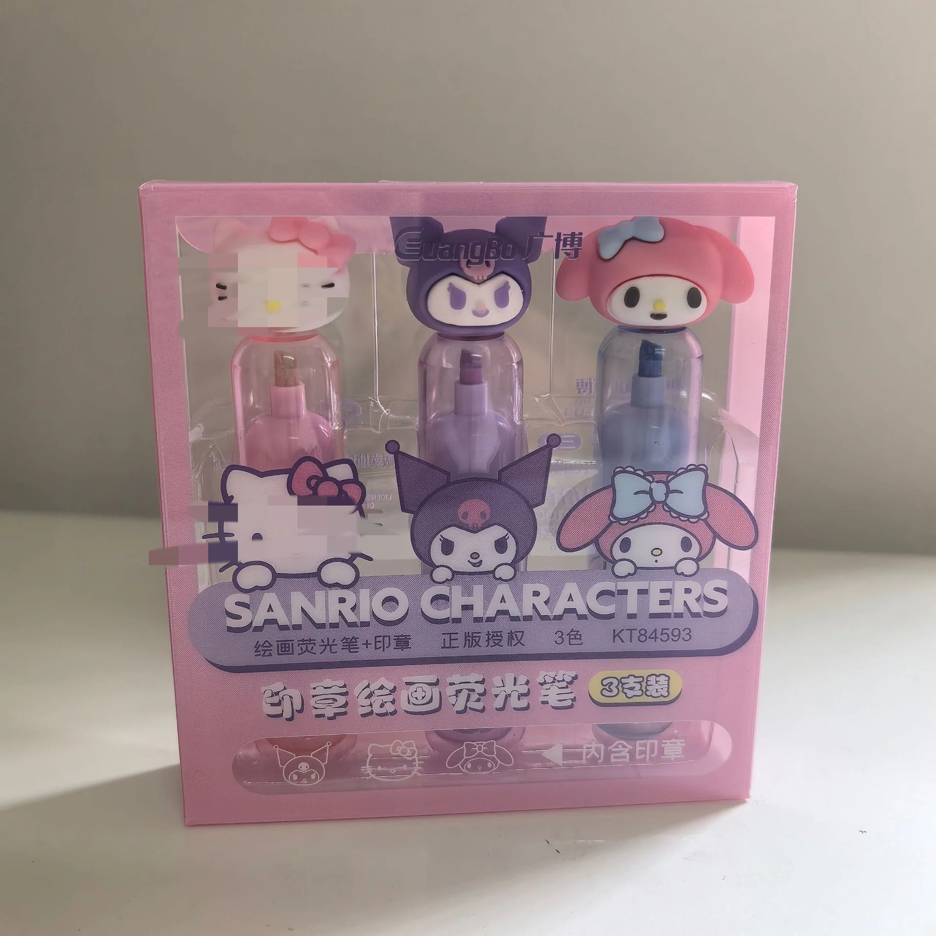 DHF1029 Wholesale cartoon Kuromi Melody Seal drawing fluorescent pen Pochacco student highlighter kawaii marker pen with stamper