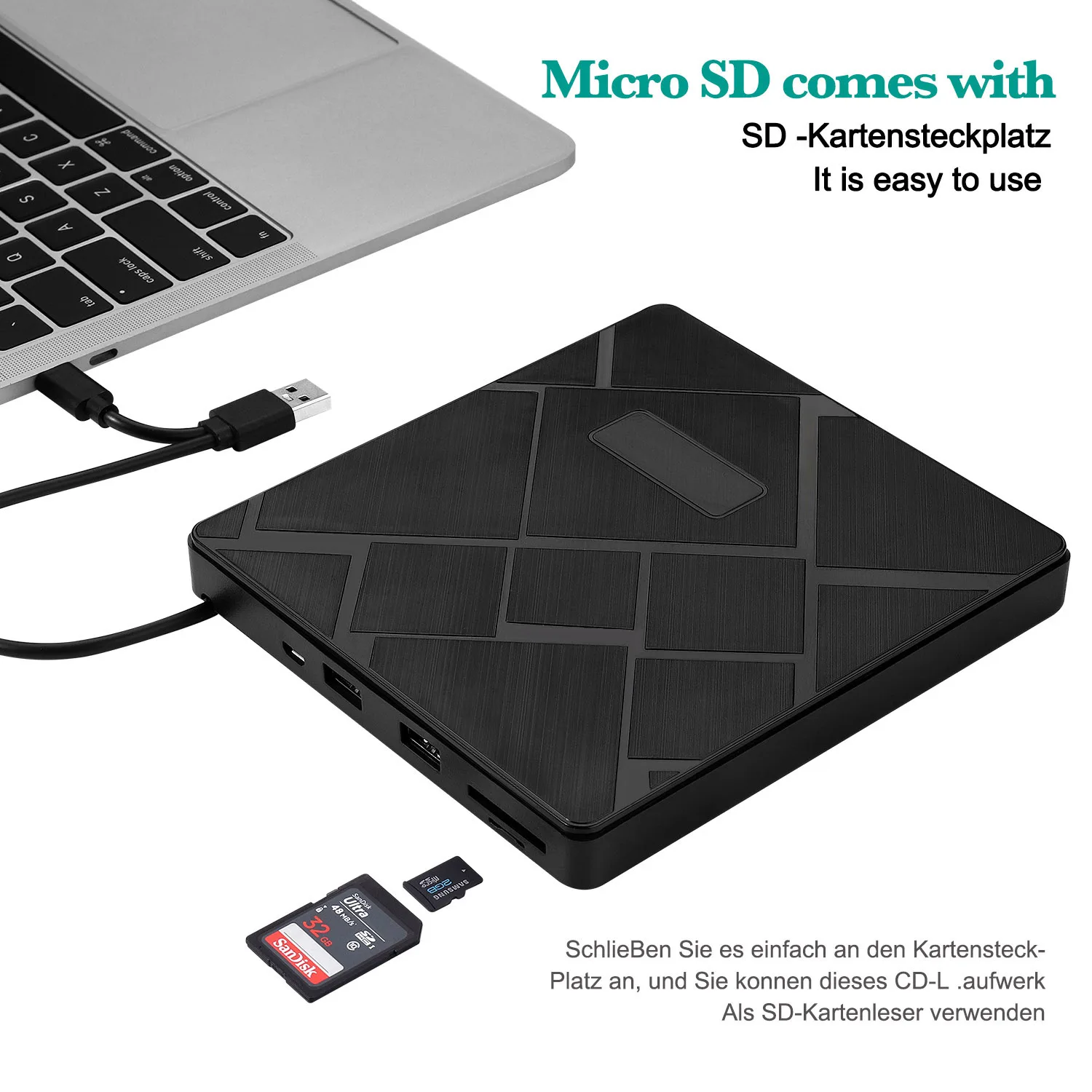 Usb 3.0 DVD-привод с разъемом Type-c поддержка usb sd TF внешний мобильный оптический привод CD-драйвер для
