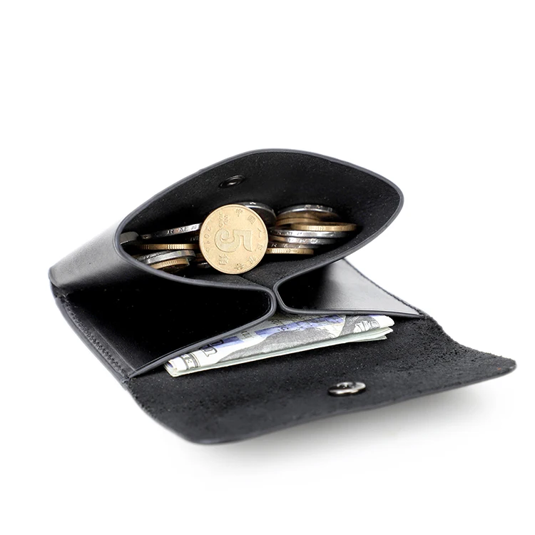 Wholesale Button Closure Credit Card Men Wallet Customize Wallets Genuine Leather Coin Purse