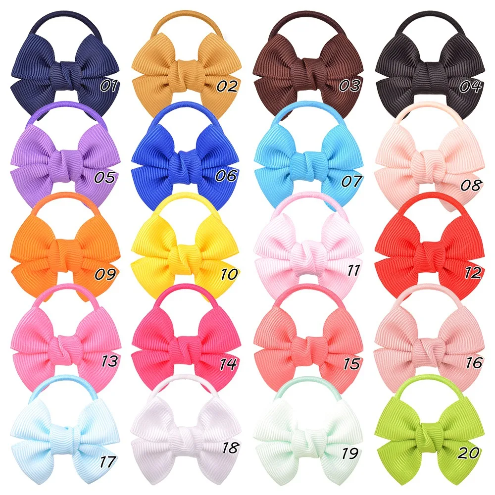 2 inches Hair Bows For Girls 196 colors wholesale hair bows with elastic loop