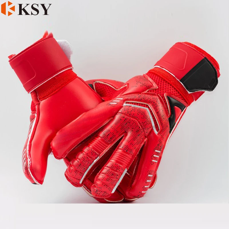 Thickened latex goalie glov with finger guards