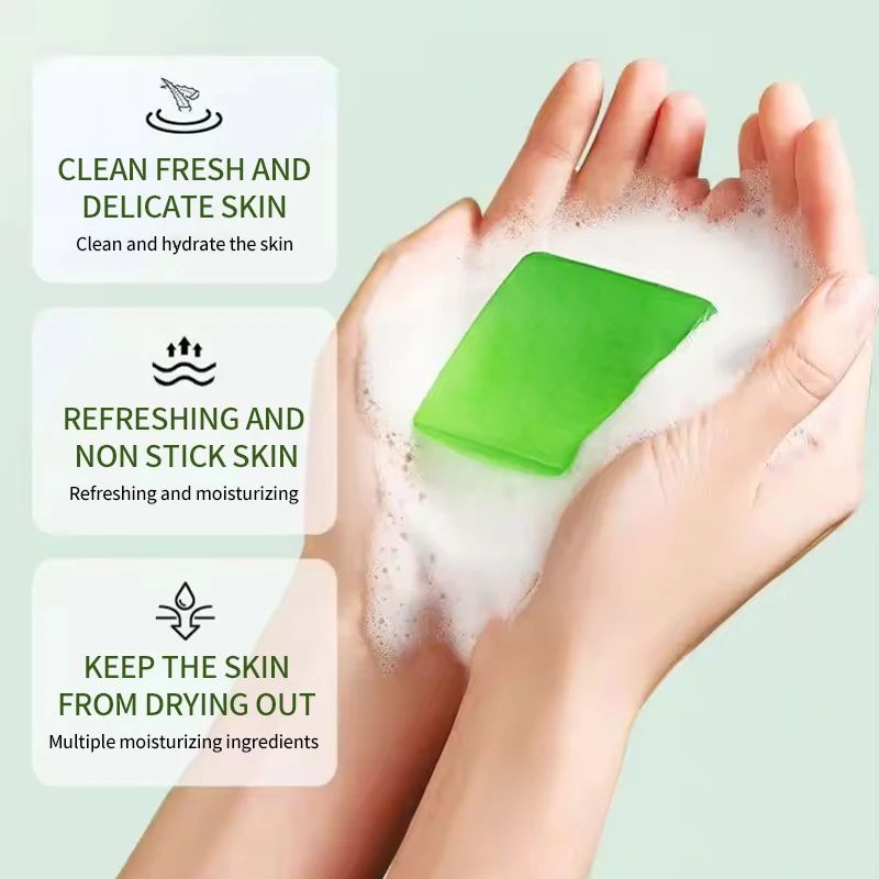 Wholesale OEM Hydrating Soothing Vegan Organic Firming Soap Bars Natural Aloe Vera Extract Handmade Soap