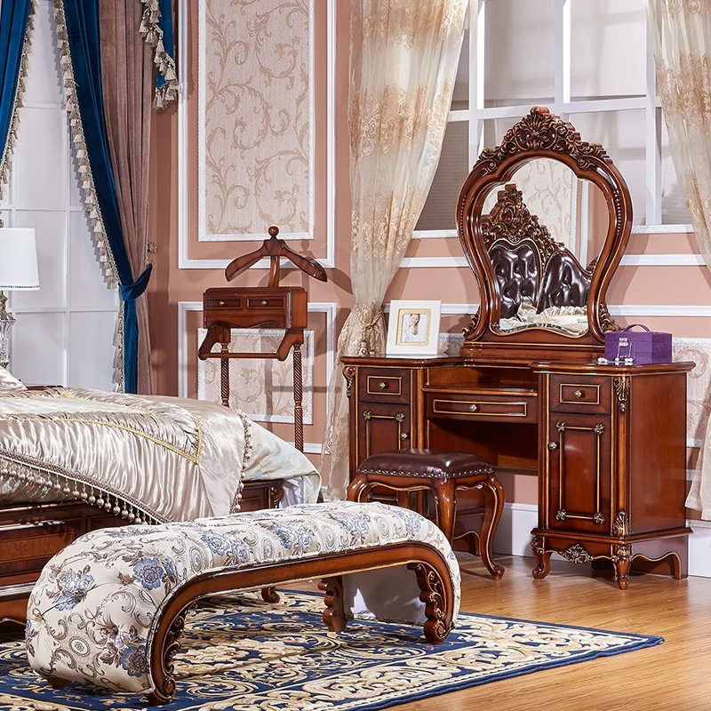 2020 Новое поступление королевская Роскошная старинная деревянная принцесса макияж стол комод зеркало