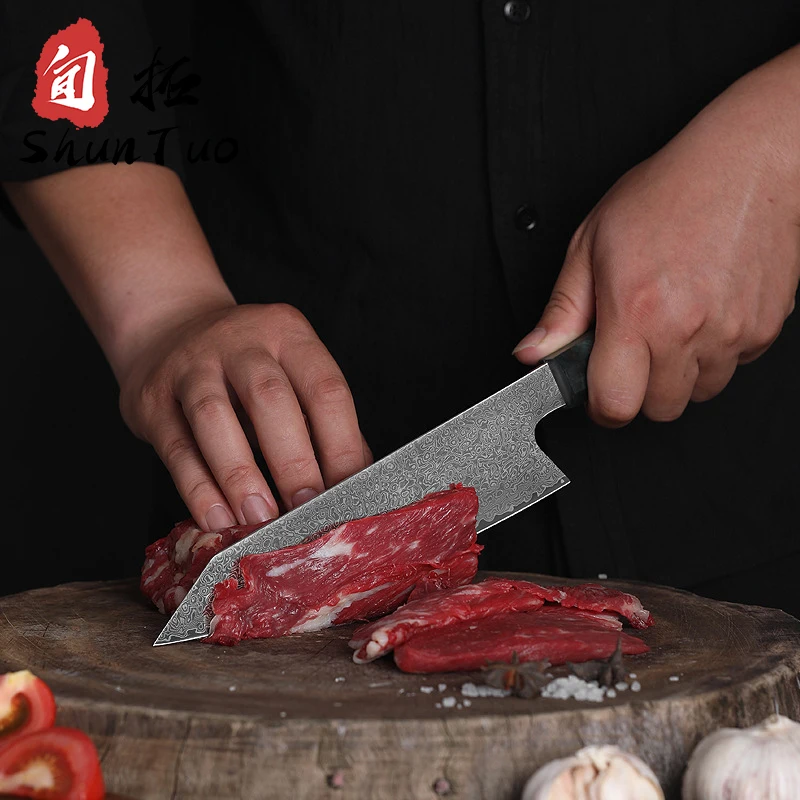 Damasco Japanese Vg10 Kitchen Knife For Peeling Cutting And Slicing Aus10 Aus8 14c28n 10cr15comov Damask Chef Knife Set