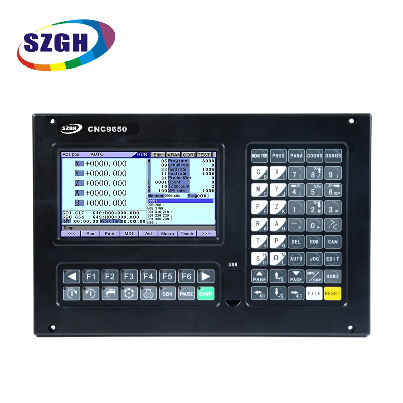 SZGH cnc wood bead lathe controller simulator 4 axis lathe machine controller cnc control with hardware interpolation technology