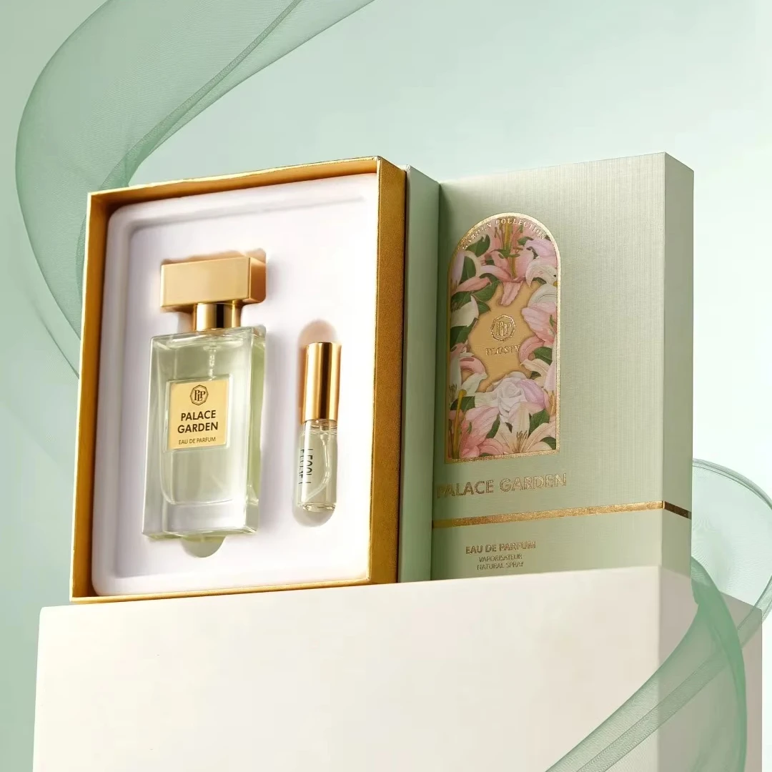 High Quality Cylinder Transparent Oem Glass 30Ml 50Ml 100Ml Empty Square Luxury Glass Perfume Bottle With Pump Sprayer and Box