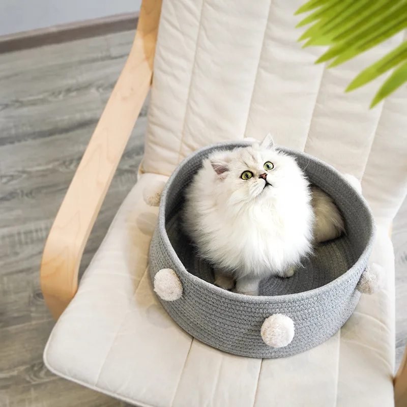 Cat Cute Knitting Bed for the Four Seasons Cat Bed Cat House Villa Small Kennel Pet Supplies