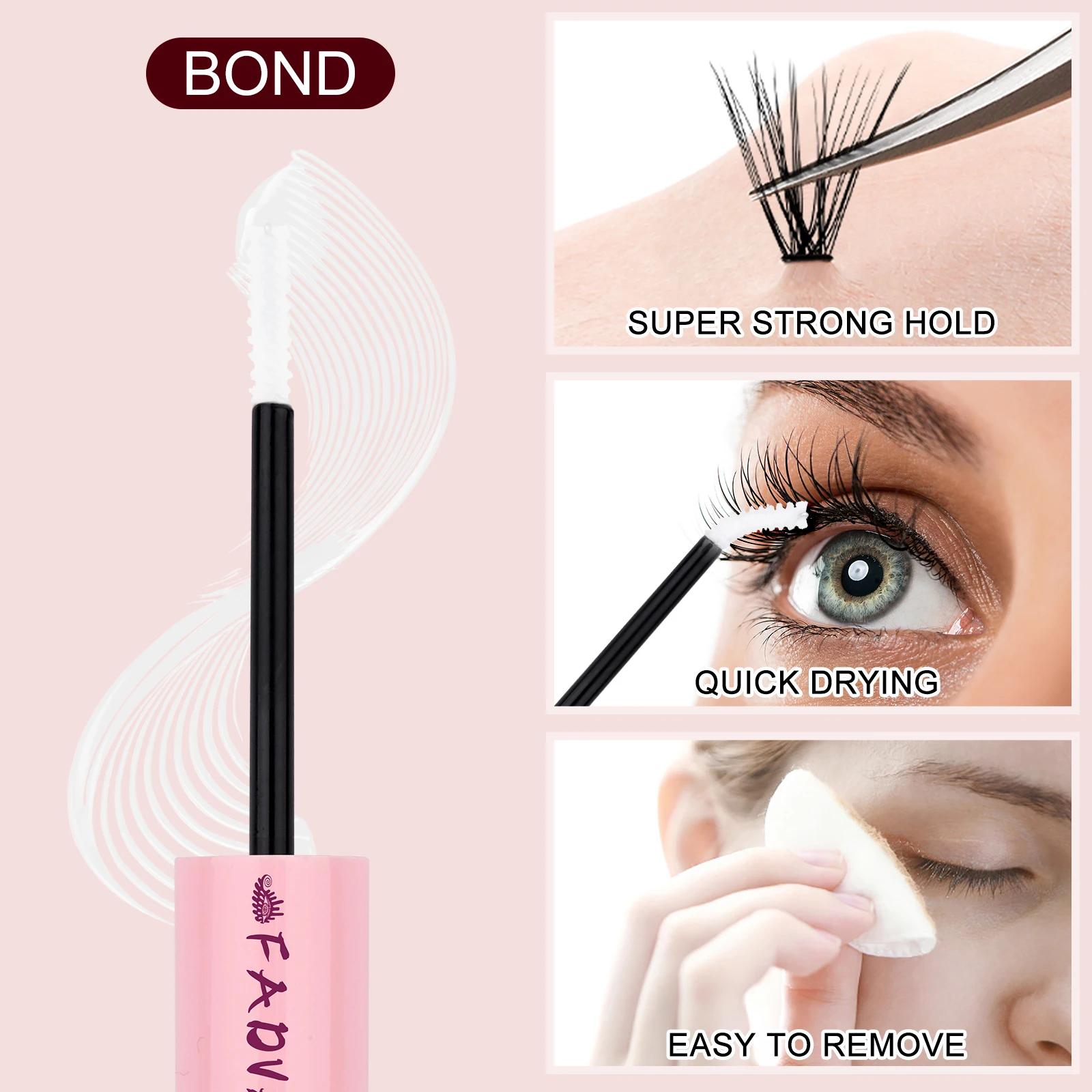 Fadvan Segmented Cluster Self-Application Diy Lash Glue Private Label Eyelash 3D Effect Segmented Diy Lashes Extension
