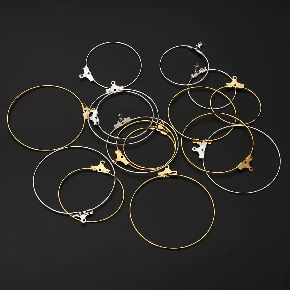 25mm 30mm 35mm 40mm Atainlesssteel Round Hanger Earring Tassel Material 9 Word Loop for Diy Earrings Accessories Batch Jewelry