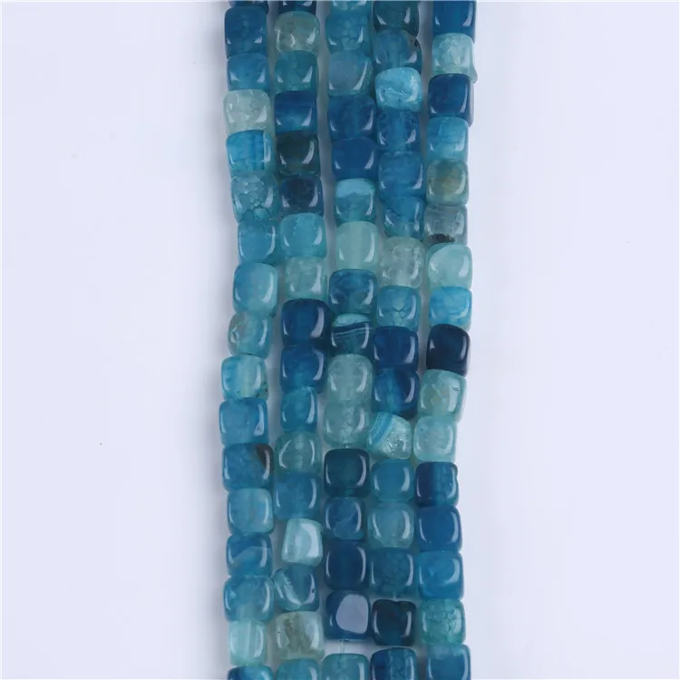 wholesale 7-8mm cubic agate multi color stone strands