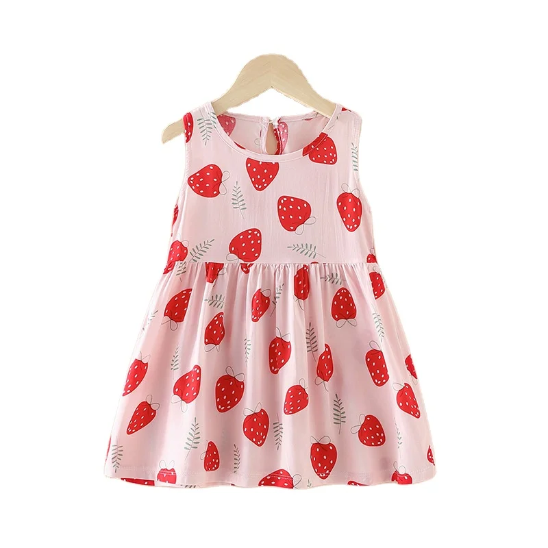 2021new Summer Girls Dress Sleeveless Backless skirtToddler Girl Birthday Party Princess Dress Cotton/girl dress 0-6year