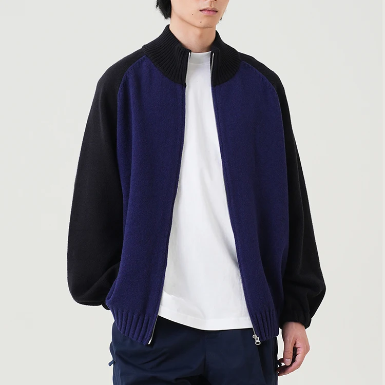 Factory Wholesale Custom Logo High Quality Jacquard Knitted Sweater Knitwear Men Designer Zip Up Cashmere Chenille Cardigan