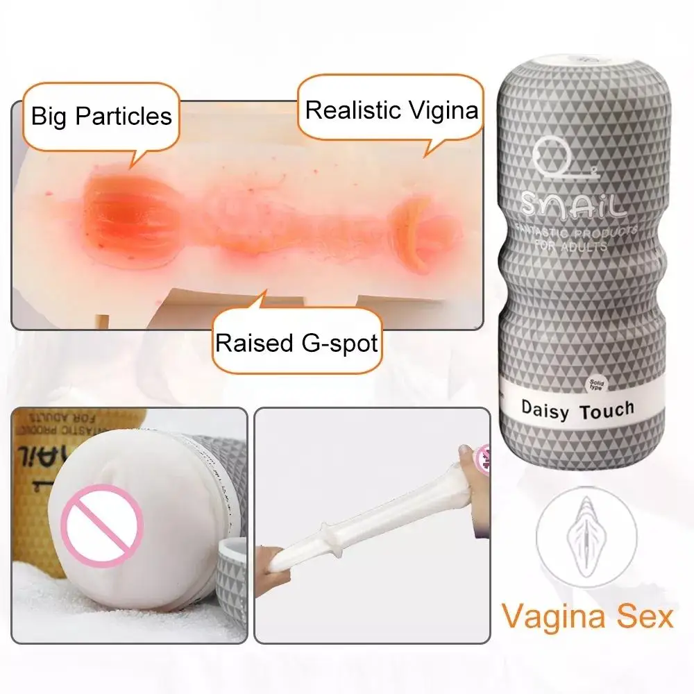Snail Male Masturbators Cup Adult Sex Toys Mini Masturbation Cup Pussy Vibration For Men