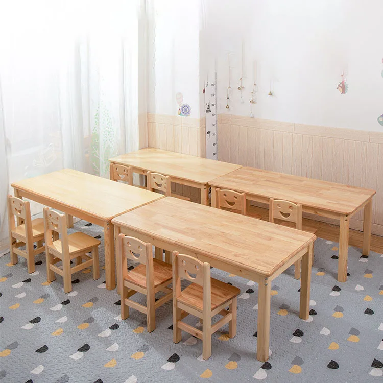 Kid Modern Child Kindergarten Classroom Pre School Wooden Nursery Daycare Furniture Table and Chair