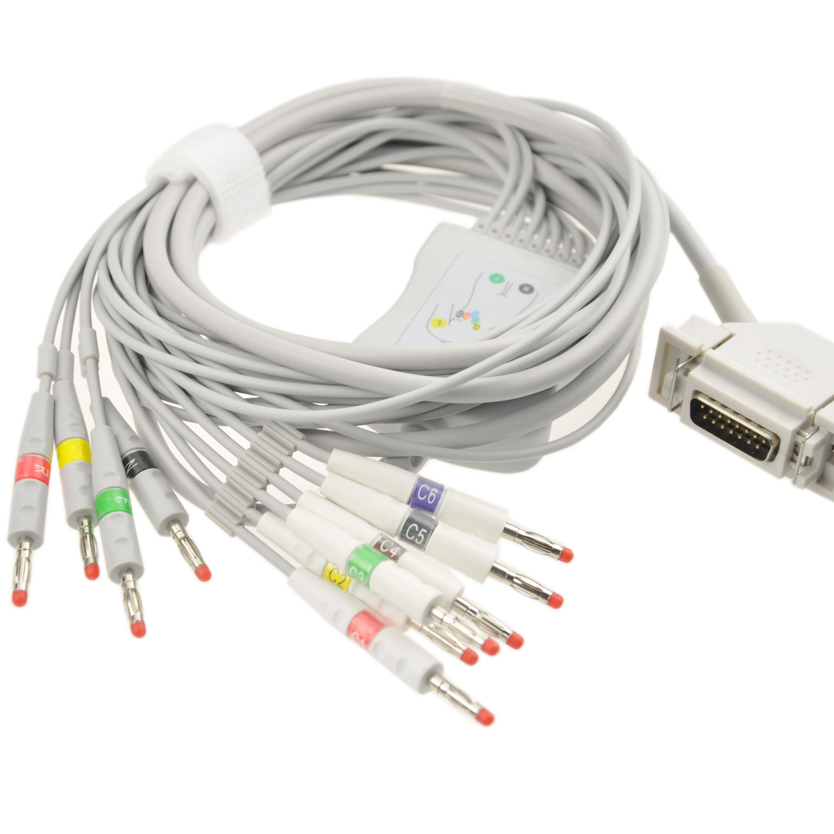 Siemens Hellige one-piece 10-Lead EKG cable with leadwires