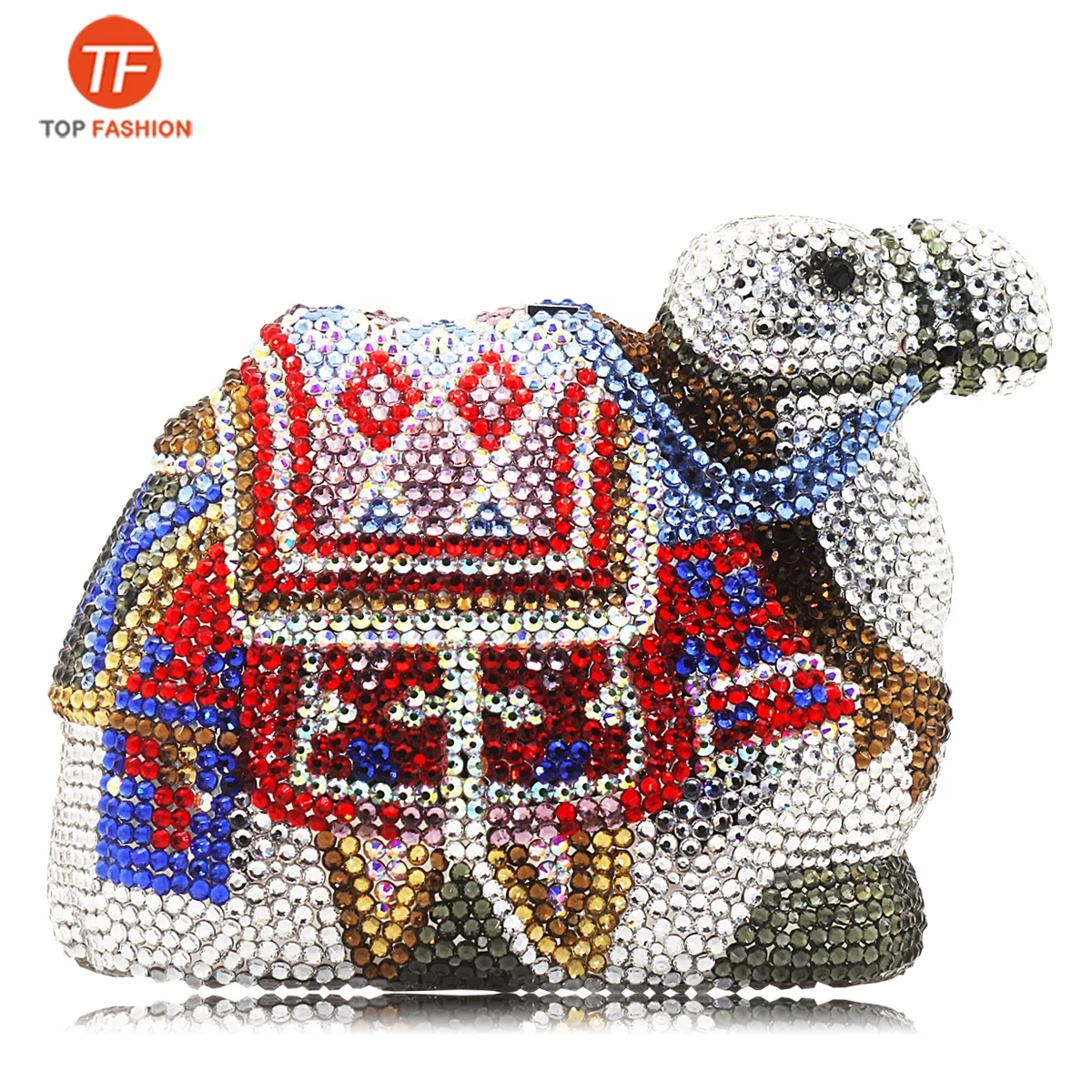 Китайская фабрика, оптовая продажа, уникальный клатч с полностью хрустальными стразами, вечерняя сумка для официальной вечеринки, 3D верблюжьей расцветки, кошелек-минодьер