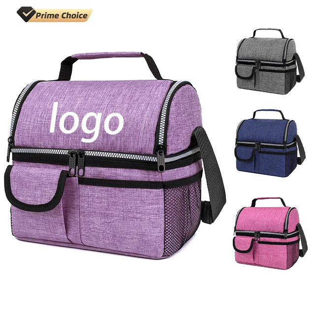 Customizable Lunch Bag With Shoulder Strap Waterproof Reusable Handbag For Work Picnic insulated lunch bags for adults