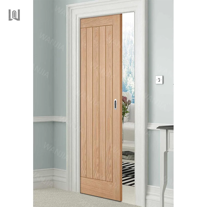 WANJIA Promotions Modern Sliding Pocket Door Room Interior Pocket Door Hidden Wooden Pocket Doors