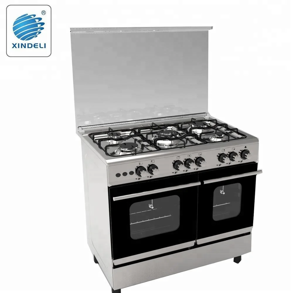 New Design Free Standing Gas Cooker with Gas Oven Chicken Rotisserie Range Cooker Double Oven Five Gas burner for Kitchen