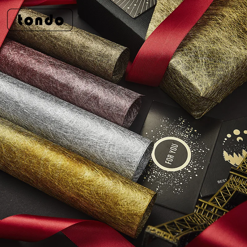 Tondo Premium Metallic  Golden Gift flower  Wrapping packaging Paper for flowers bouquet