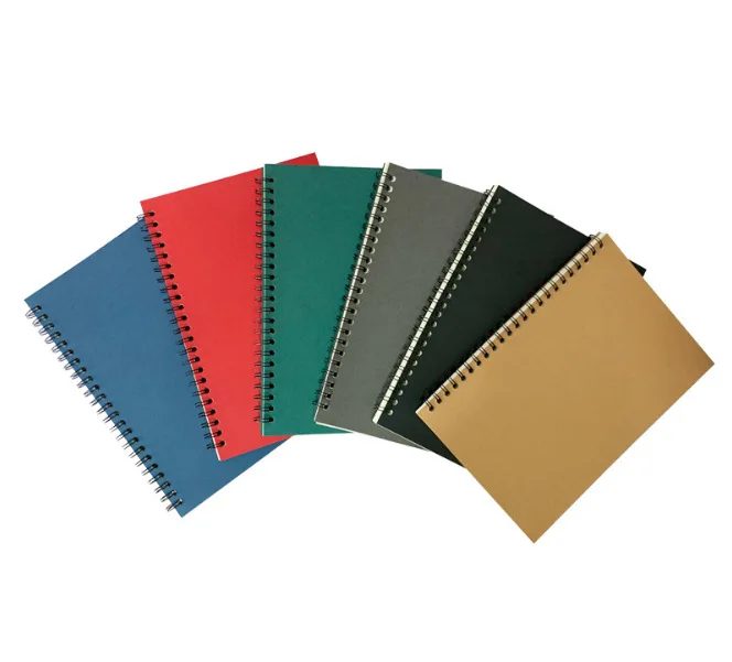 A5 spiral notebooks for students kraft hardcover 50 sheets line paper journal note book custom logo