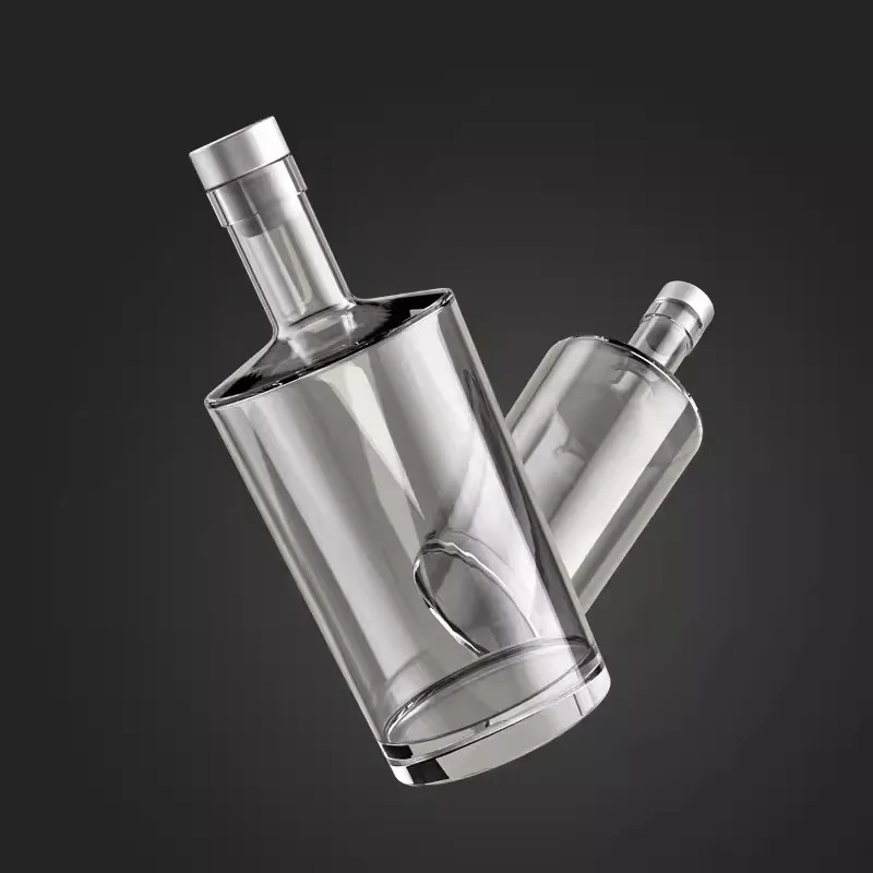 Factory high quality 100ml 375ml 500ml 750ml rum alcohol whiskey gin vodka Wine patron tequila glass bottle With Stopper Cork