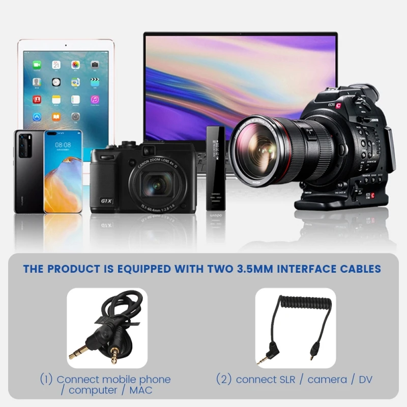 Camera MIC Condenser Microphone Kit 3.5mm Plug Smartphone MIC Universal Recording  Mic for SLR Cameras Camcorders Voice Recorder
