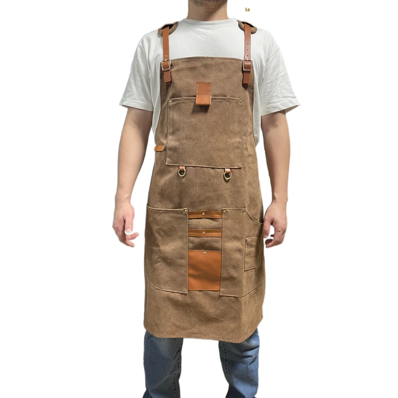 WeaveWin work aprons for men with pockets canvas  tool apron with pockets chef apron waterdrop resistant cotton canvas