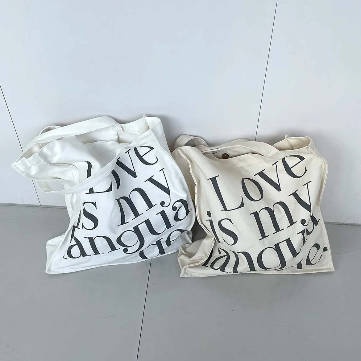 High Quality Wholesale Letter Canvas Lazy Style College Student Class Shoulder Bags Female